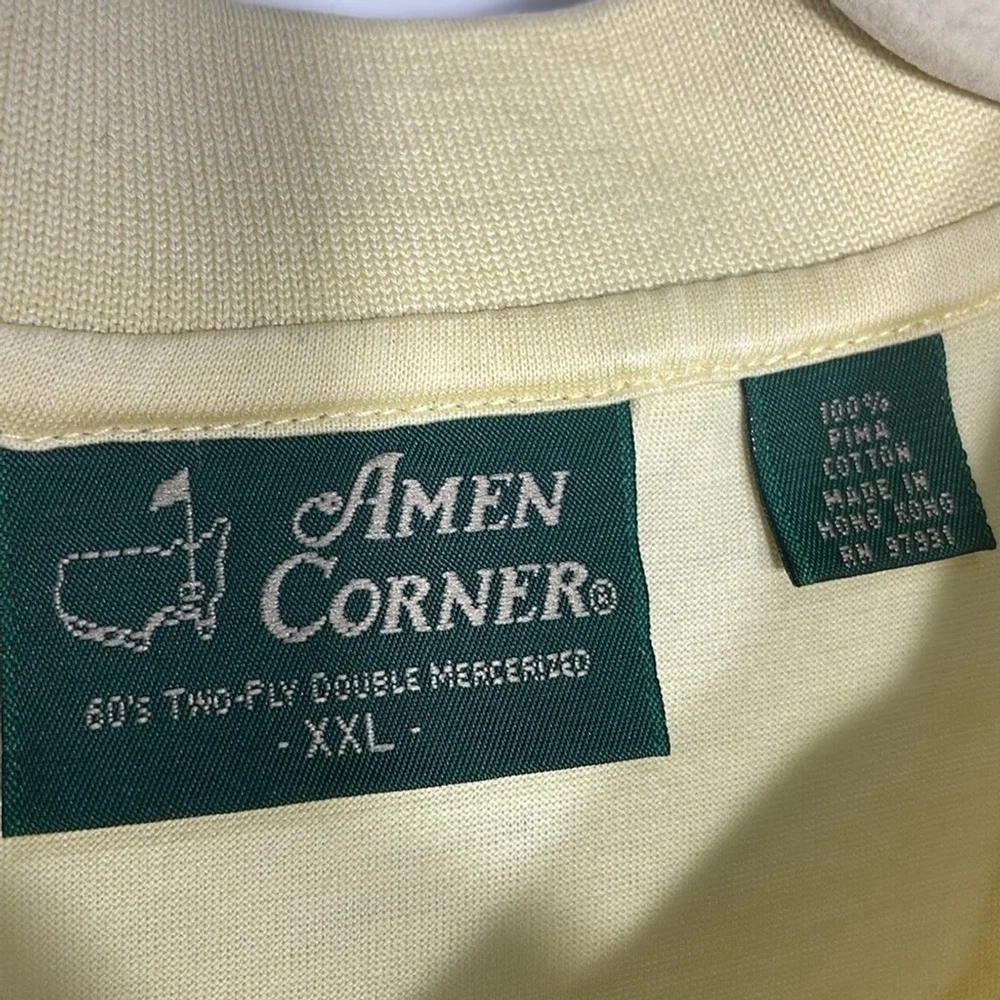 Amen Corner Polo Shirt Sz XXL Augusta Nationals 60s 2-Ply 2-Mercerized Yellow